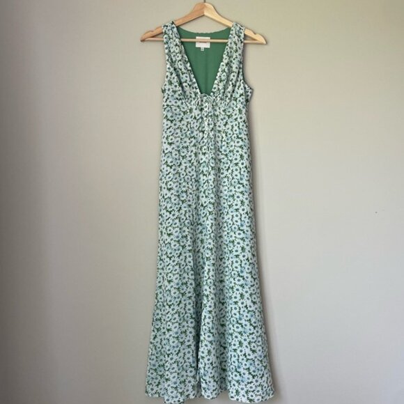NEW Reformation Ceara Midi Dress Daisy Meadow Green Floral | US 0 UK 4 - Picture 9 of 16